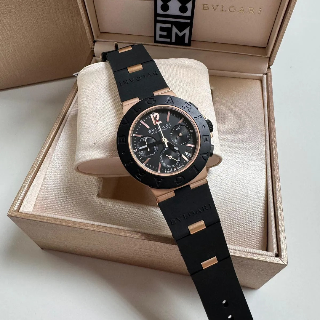 Bvlgari Aluminium Chronograph Black/Rose Gold