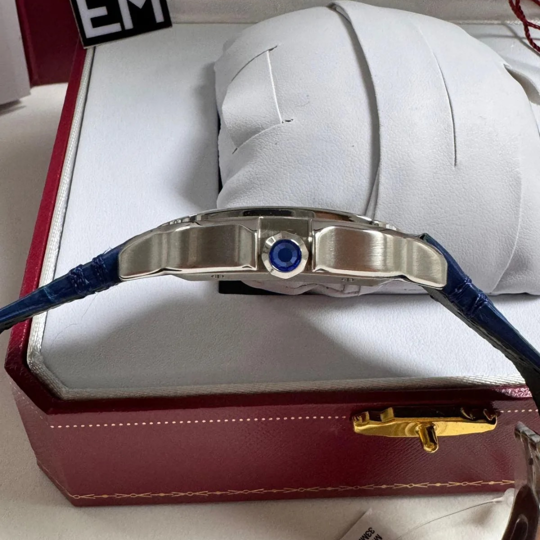 Cartier Santos Automatic Blue Leather