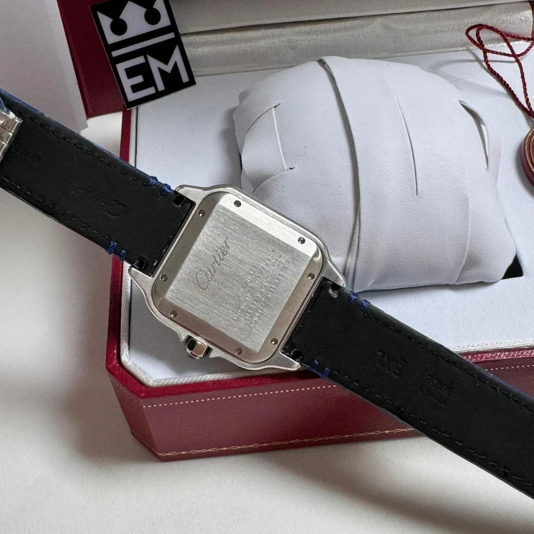Cartier Santos Automatic Blue Leather