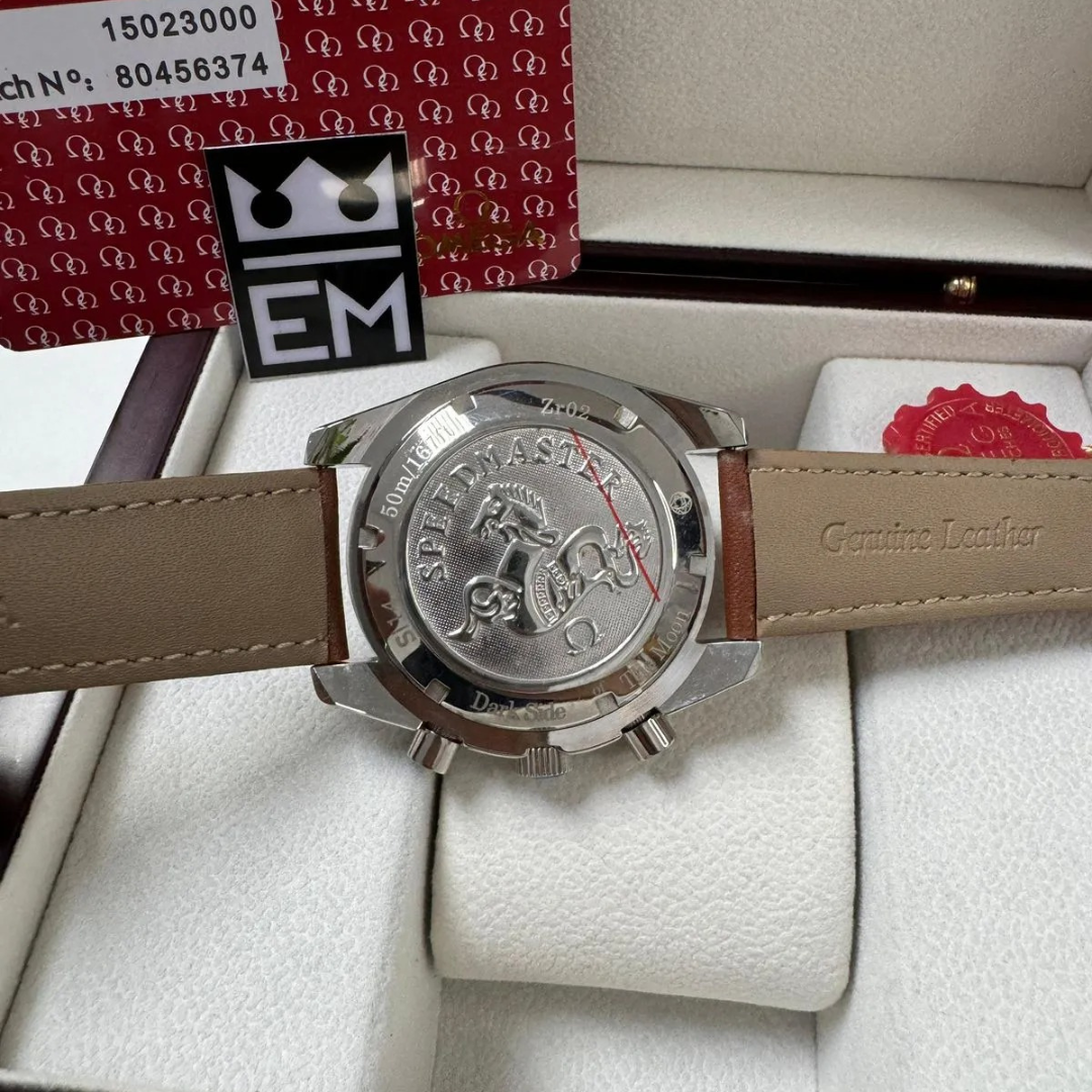 Omega Speedmaster Co-Axial Chronograph Gray/Orange – 42 mm Brown Leather Strap