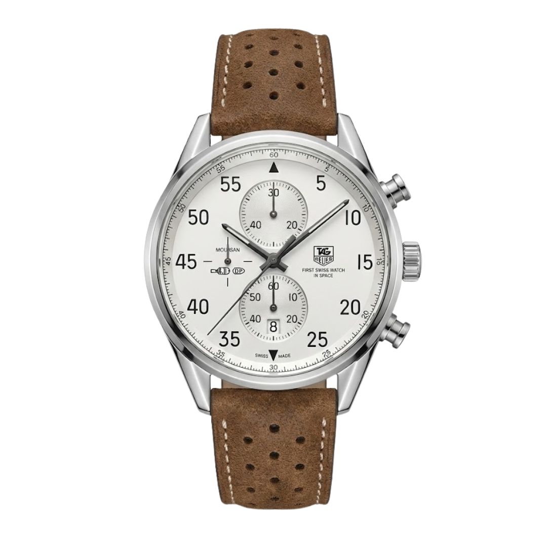 TAG Heuer Carrera Chronograph Classic White Leather Strap