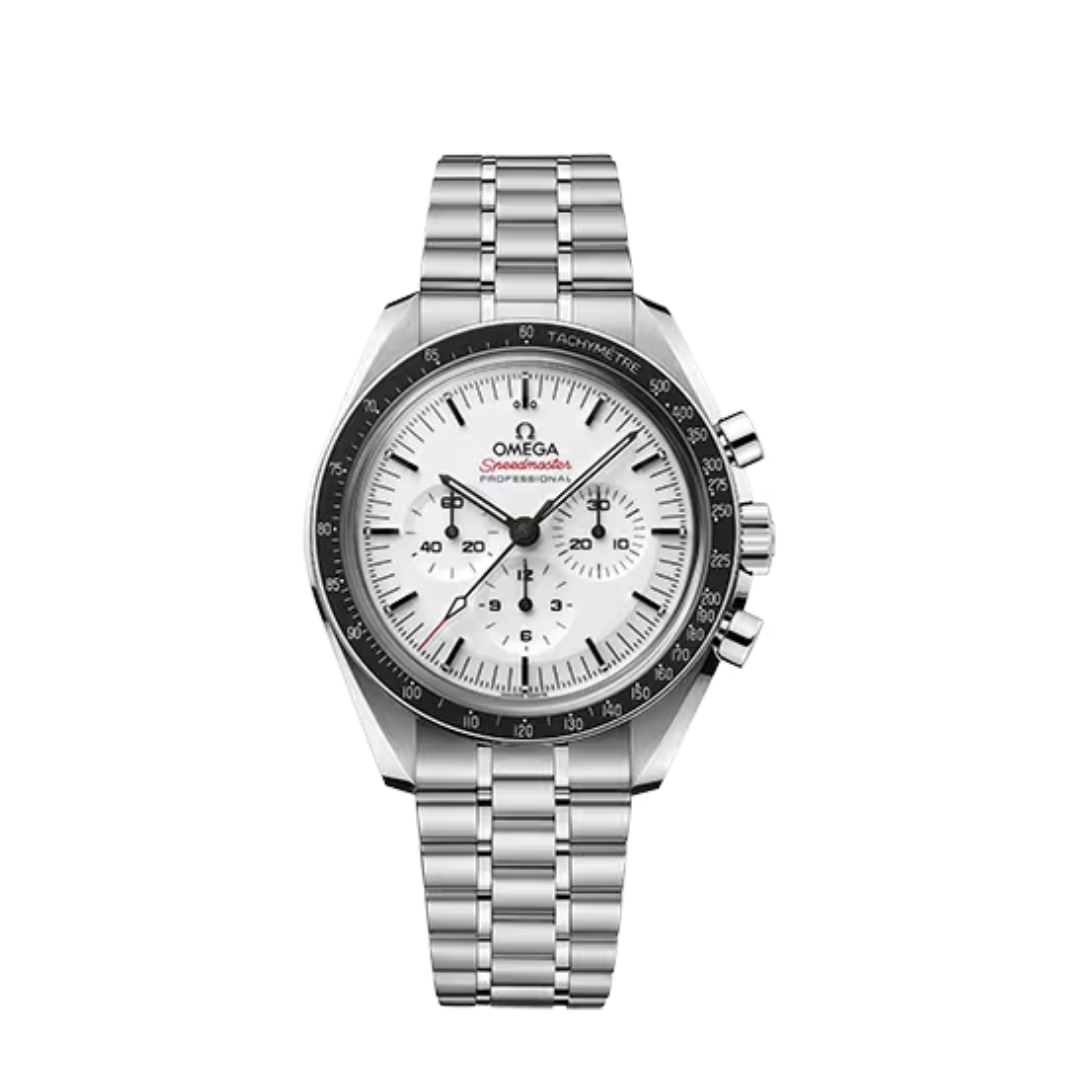Omega Speedmaster Co-Axial White/Black – 42 mm Leather Strap